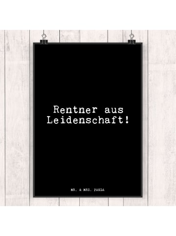 Mr. & Mrs. Panda Poster Rentner aus Leidenschaft!  mit Spruch in Schwarz