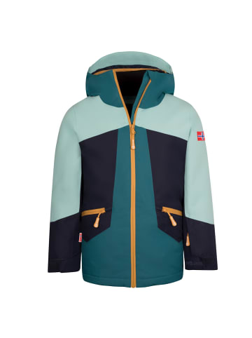 Trollkids Ski-Jacke "Rauland" in Wasserblau/Teal-Blau/Marine/Honig