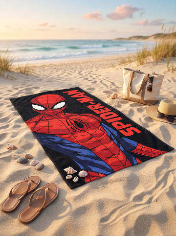 Spiderman Marvel Spiderman Strandtuch Badetuch Handtuch 120 x 60 cm in rot/schwarz