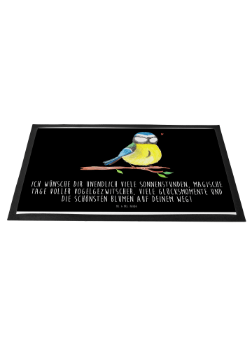 Mr. & Mrs. Panda Schmutzfangmatte Vogel Blaumeise mit Spruch in Schwarz