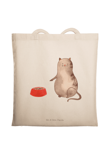 Mr. & Mrs. Panda Schultertasche Katze Fressen ohne Spruch in Creme