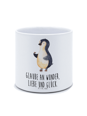 Mr. & Mrs. Panda XL Blumentopf Pinguin Marienkäfer mit Spruch in Weiß