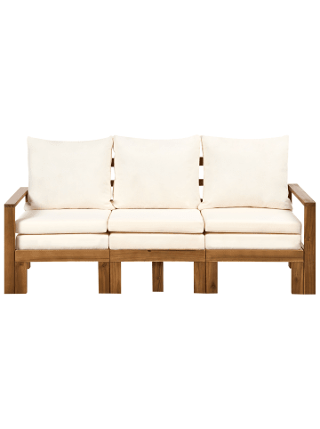 Beliani 7-tlg Gartenbank ISOLELLO in Braun/Beige