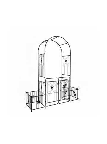 Rosenbogen "Portal" in Schwarz - (B)202 x (H)220 x (T)50 cm