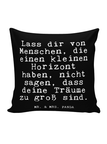 Mr. & Mrs. Panda Zierkissen Lass dir von Menschen,... mit Spruch in Schwarz