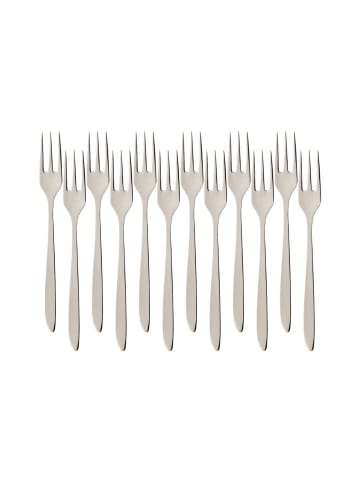 Villeroy & Boch 12er Set Kuchengabel SoftWave 16 cm in silber