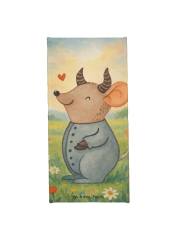 Mr. & Mrs. Panda sporthandtuch Stier Astrologie Design ohne Spruch in Weiß