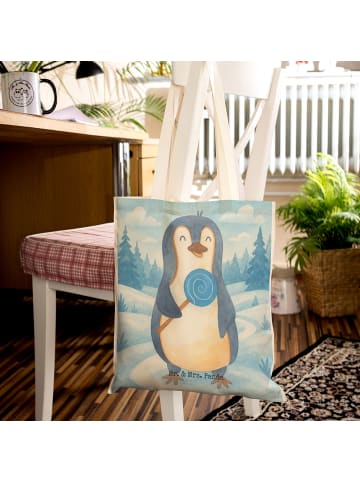 Mr. & Mrs. Panda Einkaufstasche Pinguin Lolli Design ohne Spruch in Weiß