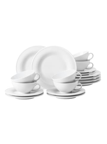 Seltmann Weiden 18er Set Teeservice Beat Color Glaze weiß in weiß