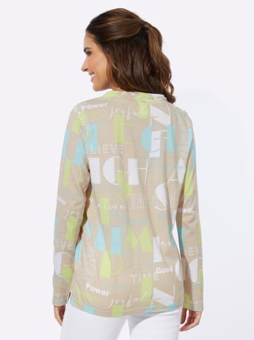Sieh an! Langarmshirt in sand-mint-bedruckt
