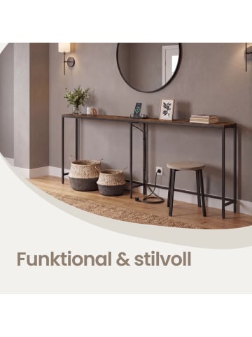 VASAGLE Flurtisch Barnet in Braun-Schwarz - (B)200 x (H)80 x (T)15 cm
