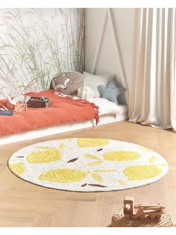 Beliani Kurzflor MAWAND in Beige/Gelb - (W) 140 x (L) 140 cm