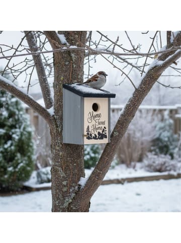 relaxdays Nistkasten in Grau/ Schwarz - (B)12x (H)22 x (T)15 cm