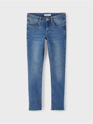 name it Skinny Jeans Denim Hose mit Fransen NKFPOLLY in Blau