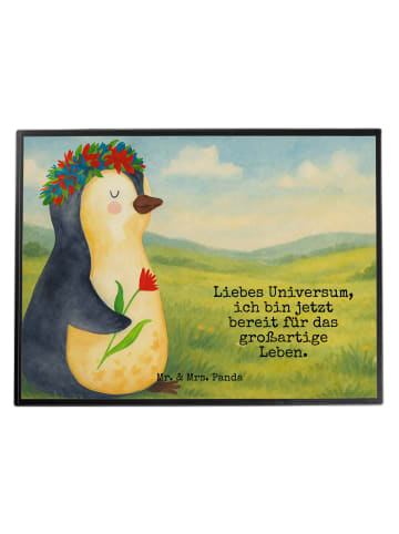 Mr. & Mrs. Panda Schreibunterlage Pinguin Blumen Design mit Spruch in Weiß