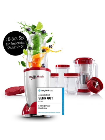 Gourmet Maxx Mixer Mr. Magic 18-tlg. 400W rot/silber Silberfarben
