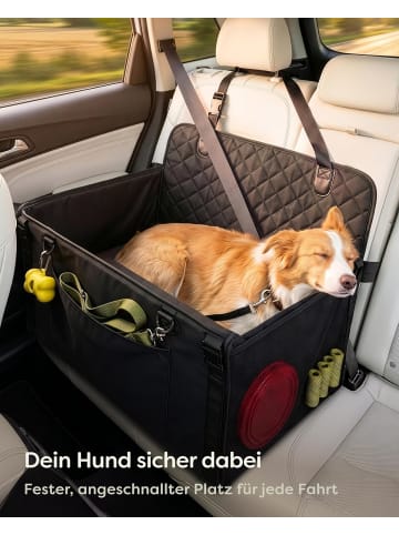 Hundeautositz Groß – Oxford, wasserabweisend, mit Gurten & Leine