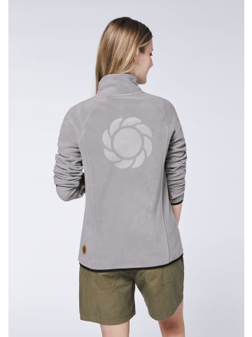 Gardena Fleece-Jacke im dezenten Logo-Design in Grau