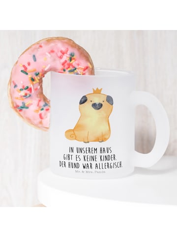 Mr. & Mrs. Panda Tasse Mops Krone mit Spruch in Transparent