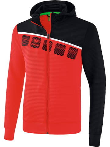 erima 5-C Trainingsjacke mit Kapuze in rot/schwarz/weiss