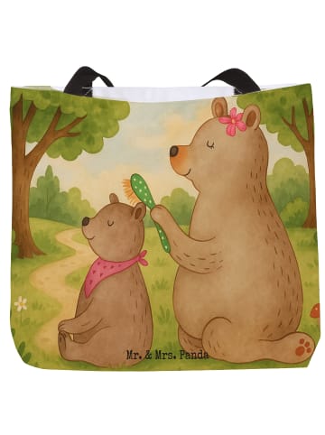 Mr. & Mrs. Panda Tote Bag Bär Kind Design ohne Spruch in Weiß
