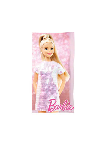 COFI 1453 Barbie Großes Kinderhandtuch aus Baumwolle, 70cm x 140cm, Ideal in Rosa