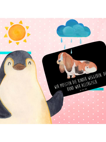 Mr. & Mrs. Panda Badteppich Hund Basset Hound mit Spruch in Schwarz
