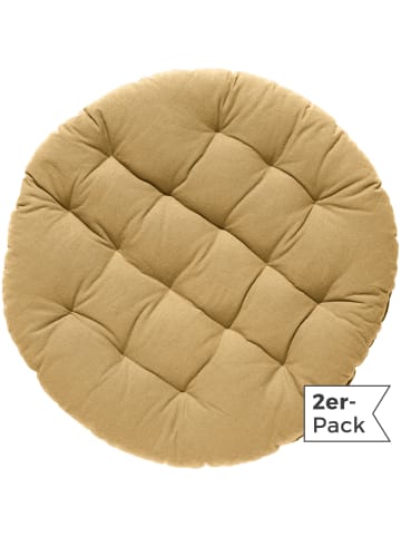 REDBEST Stuhlkissen rund 2er-Pack in beige