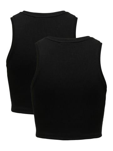 ONLY Cropped Tank Top 2-er Stück Pack Kurzes Basic Set ONLVILMA in Schwarz-2