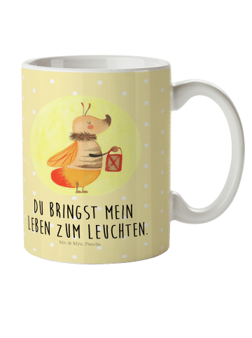 Mr. & Mrs. Panda Kindertasse Glühwürmchen mit Spruch in Gelb Pastell