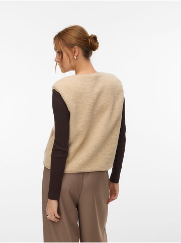 Vero Moda Teddyfell Weste in Oatmeal