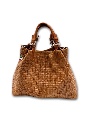 Florence Leder Handtasche, Umhängetasche Florence Tasche braun ca. 31cm