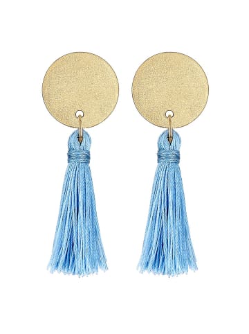 Elli Ohrringe 925 Sterling Silber Boho, Kreis, Tassel in Gold