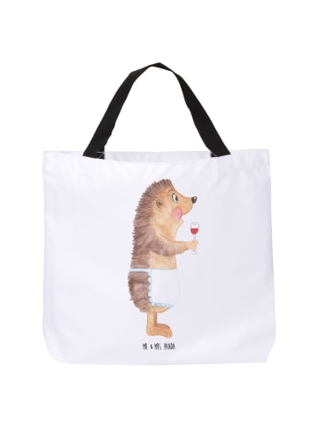 Mr. & Mrs. Panda Tote Bag Igel Wein ohne Spruch in Weiß