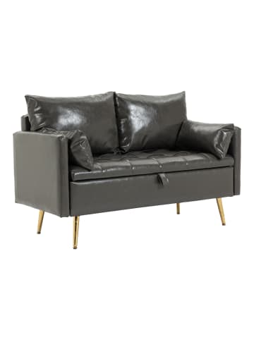 en.casa Sofa Sysmä in Grau (H)72cm (B)122cm (T)65cm