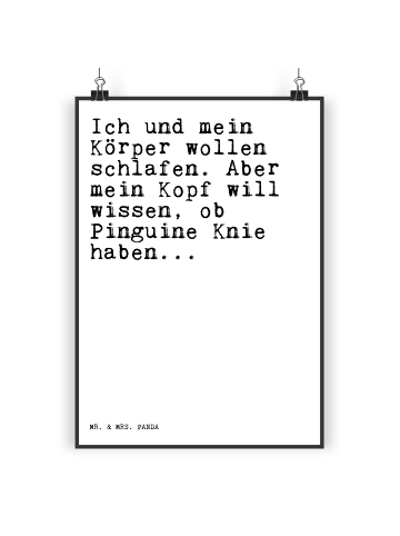 Mr. & Mrs. Panda Bild Ich und mein Körper... mit Spruch in Weiß