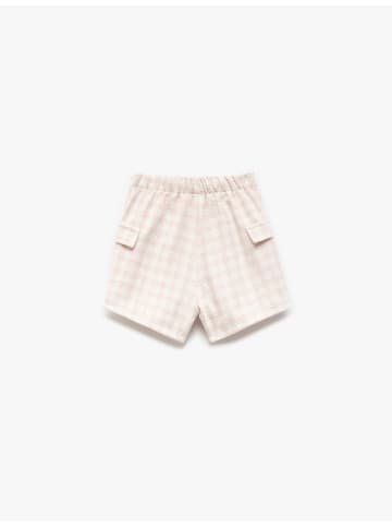 KOTON KURZHOSEN in Rosa Karomuster
