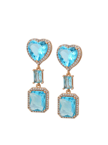 faina Women Earrings in Rose Gold Turquoise