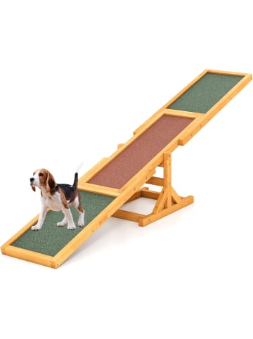 COSTWAY Hundewippe Holz in Gelb