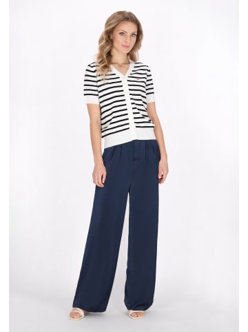 DreiMaster Women Cardigan in offwhite black stripe