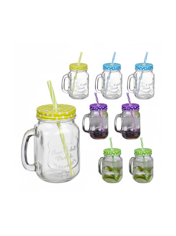 relaxdays 8 x Trinkglas in Bunt - 400 ml