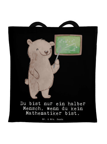 Mr. & Mrs. Panda Tragetasche Mathematiker Herz mit Spruch in Schwarz