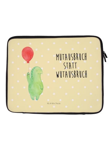 Mr. & Mrs. Panda Laptoptasche Schildkröte Luftballon mit Spruch in Gelb Pastell