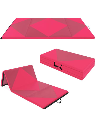 COSTWAY Gymnastikmatte tragbar 240x120x5cm in Rot