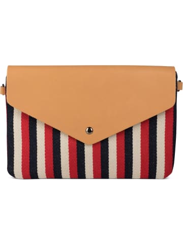 styleBREAKER Clutch Handtasche in Rot-Blau-Beige