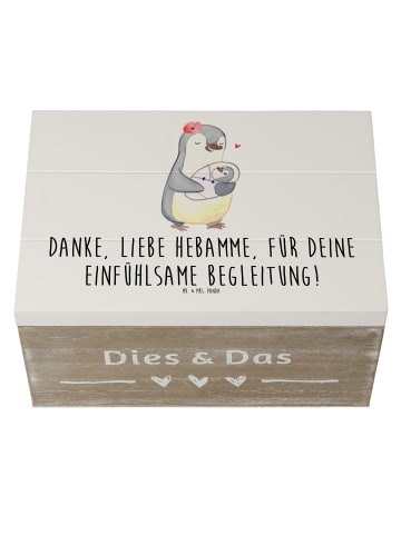 Mr. & Mrs. Panda Aufbewahrungsbox Liebe Hebamme mit Spruch in Weiß