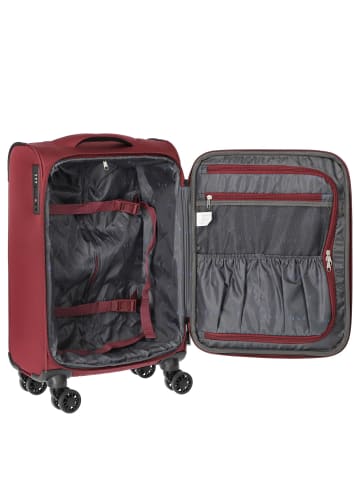 D&N Travel Line 9504 - 4-Rollen-Kabinentrolley S 55 cm (dark red) in dark red