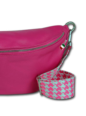 Florence Gürteltasche Leder pink ca. 37cm