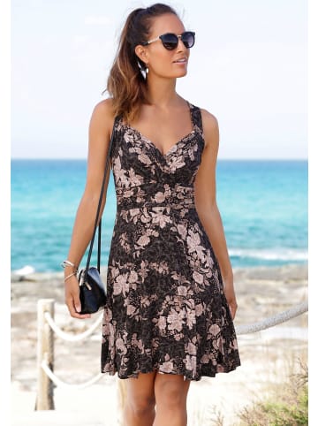 Vivance by Lascana Jerseykleid in schwarz-rose-bedruckt