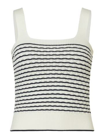 More & More kurzes, schmales Rippentop, gestreift in marine/offwhite
